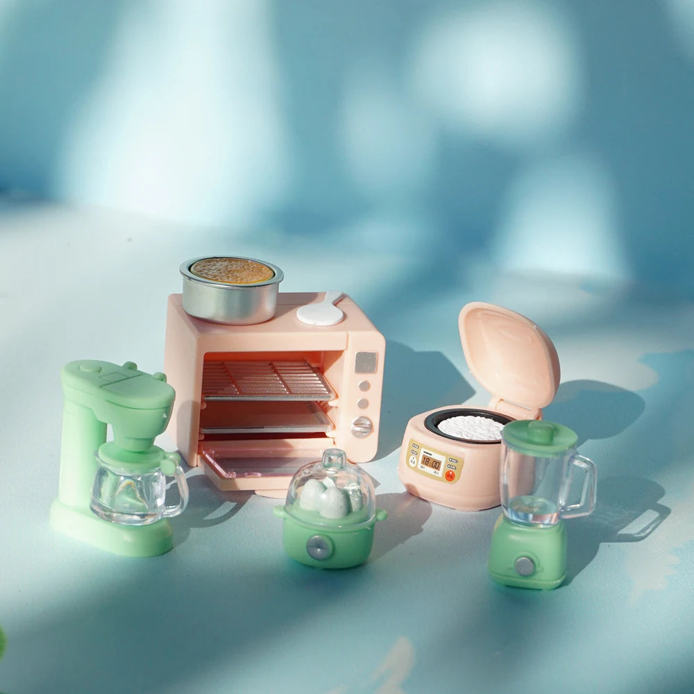 Cooking Set 1:12 Rice Cooker Kitchen Furniture Model Pretend Game Dollhouse Miniature Scene Cake Toy Children Birthday Gift