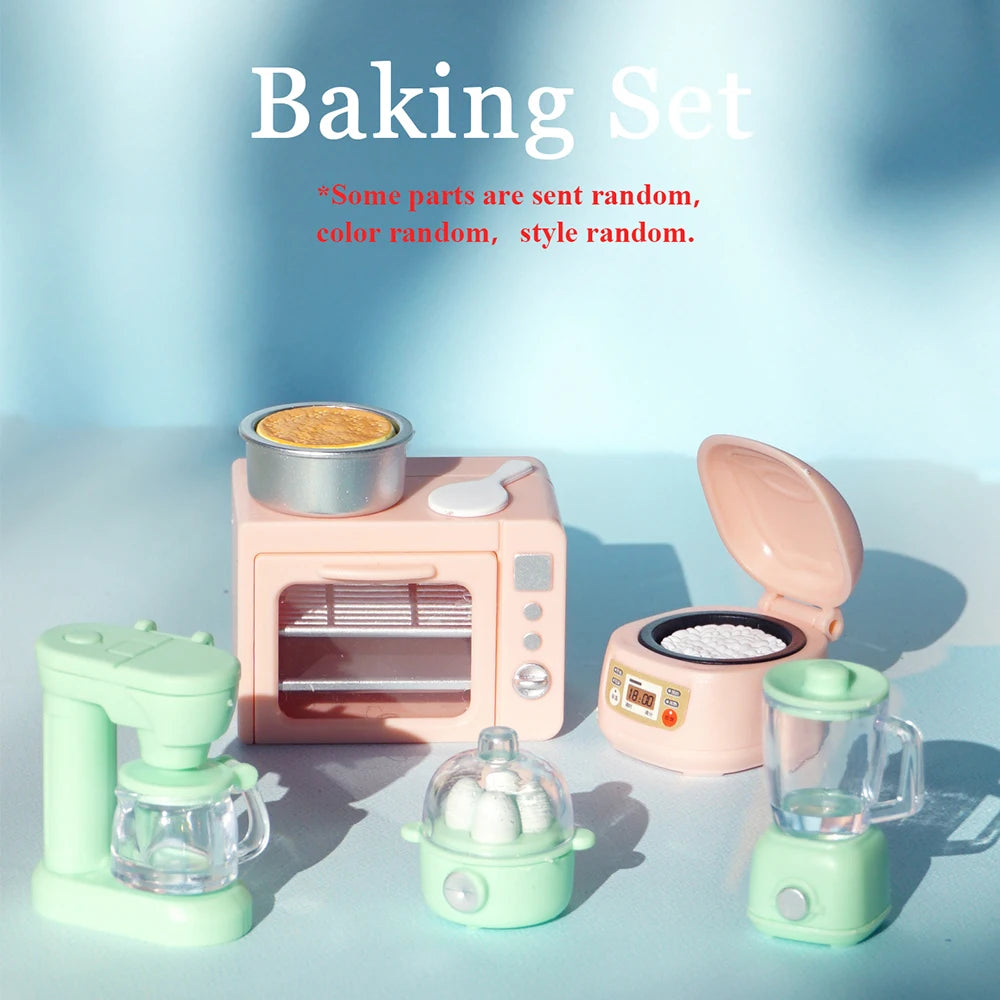 Cooking Set 1:12 Rice Cooker Kitchen Furniture Model Pretend Game Dollhouse Miniature Scene Cake Toy Children Birthday Gift